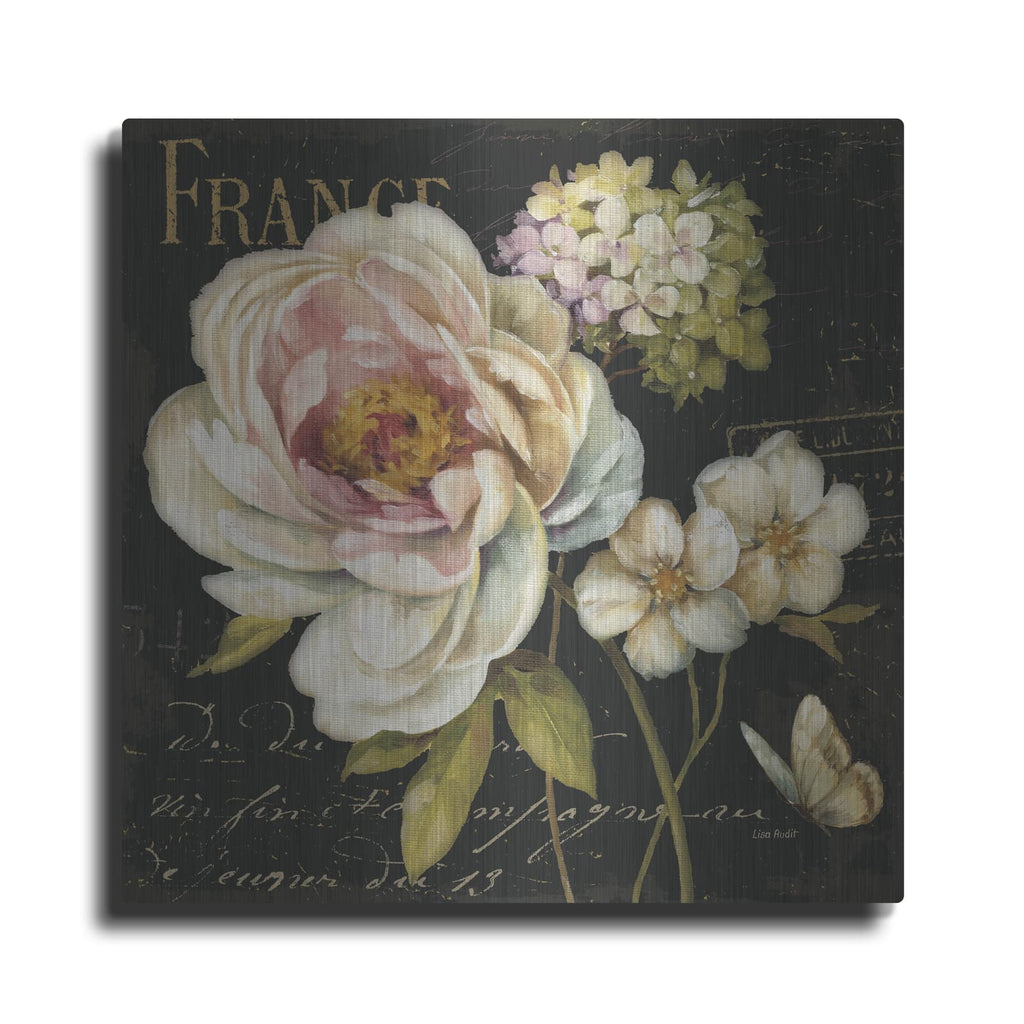 'Marche De Fleurs On Black' by Lisa Audit – Metal Wall Art