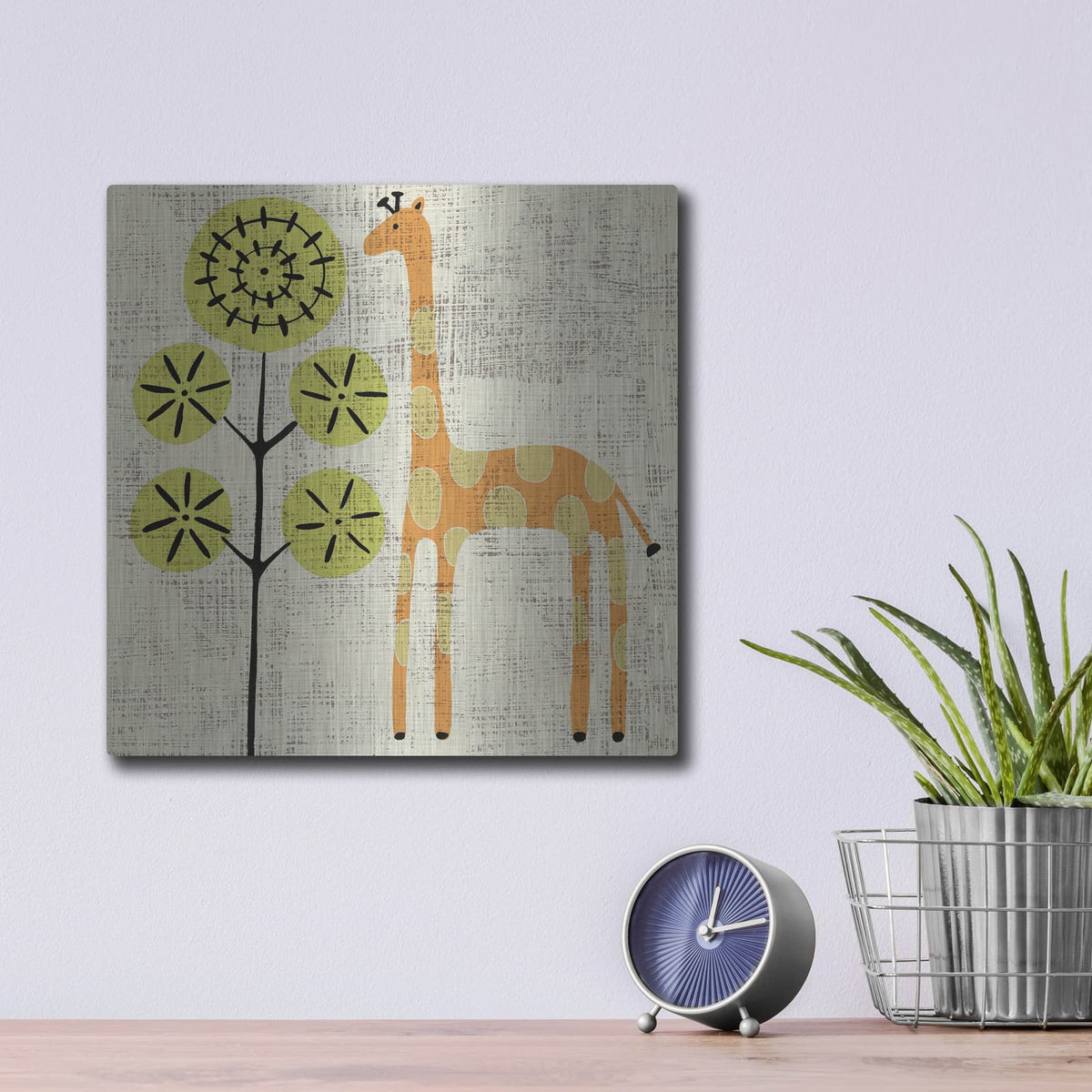 'Ada's Giraffe' by Chariklia Zarris – Metal Wall Art, 12x12 room view