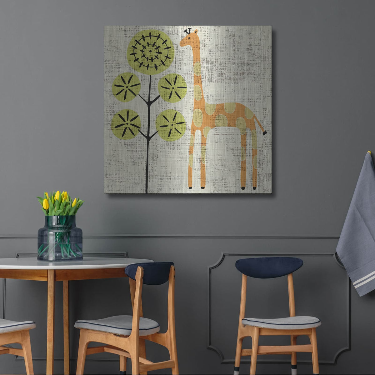 'Ada's Giraffe' by Chariklia Zarris – Metal Wall Art, 36x36 room view