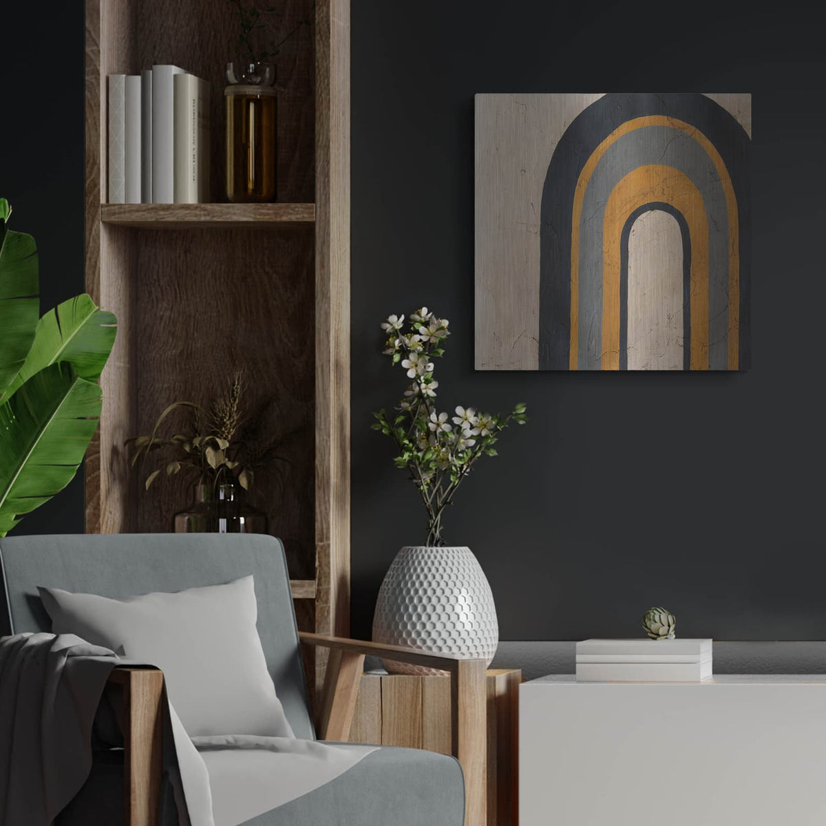 'Divergence 1' by Chariklia Zarris – Metal Wall Art, 24x24 room view