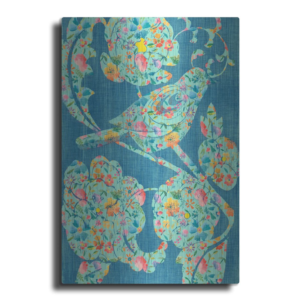 'Floral Birds 1' by Chariklia Zarris – Metal Wall Art