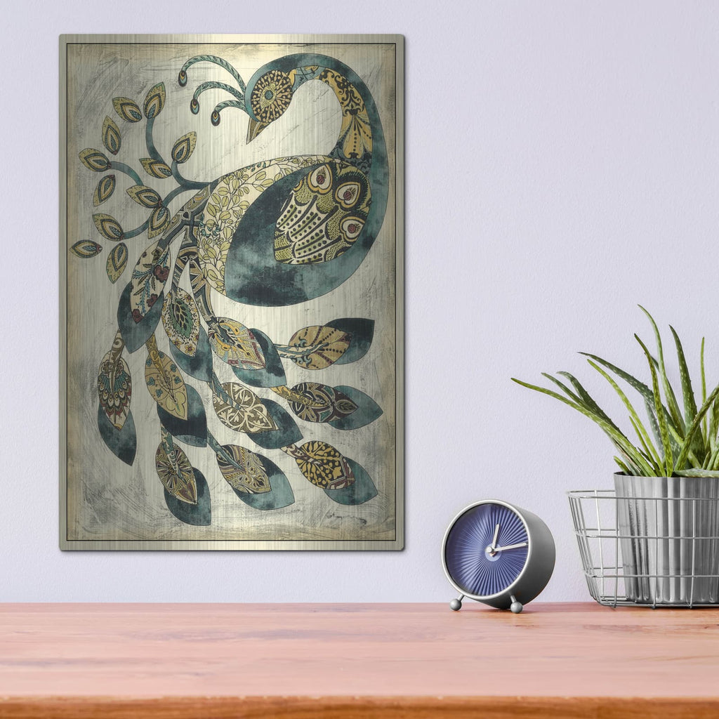'Royal Peacock 2' by Chariklia Zarris – Metal Wall Art, 12x16 room view