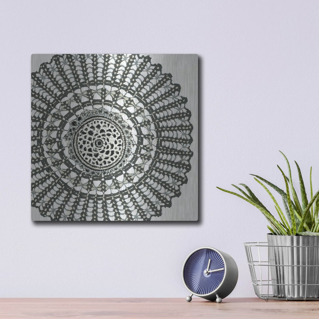 'Abstract Rosette 2' by Chariklia Zarris – Metal Wall Art, 12x12 room view