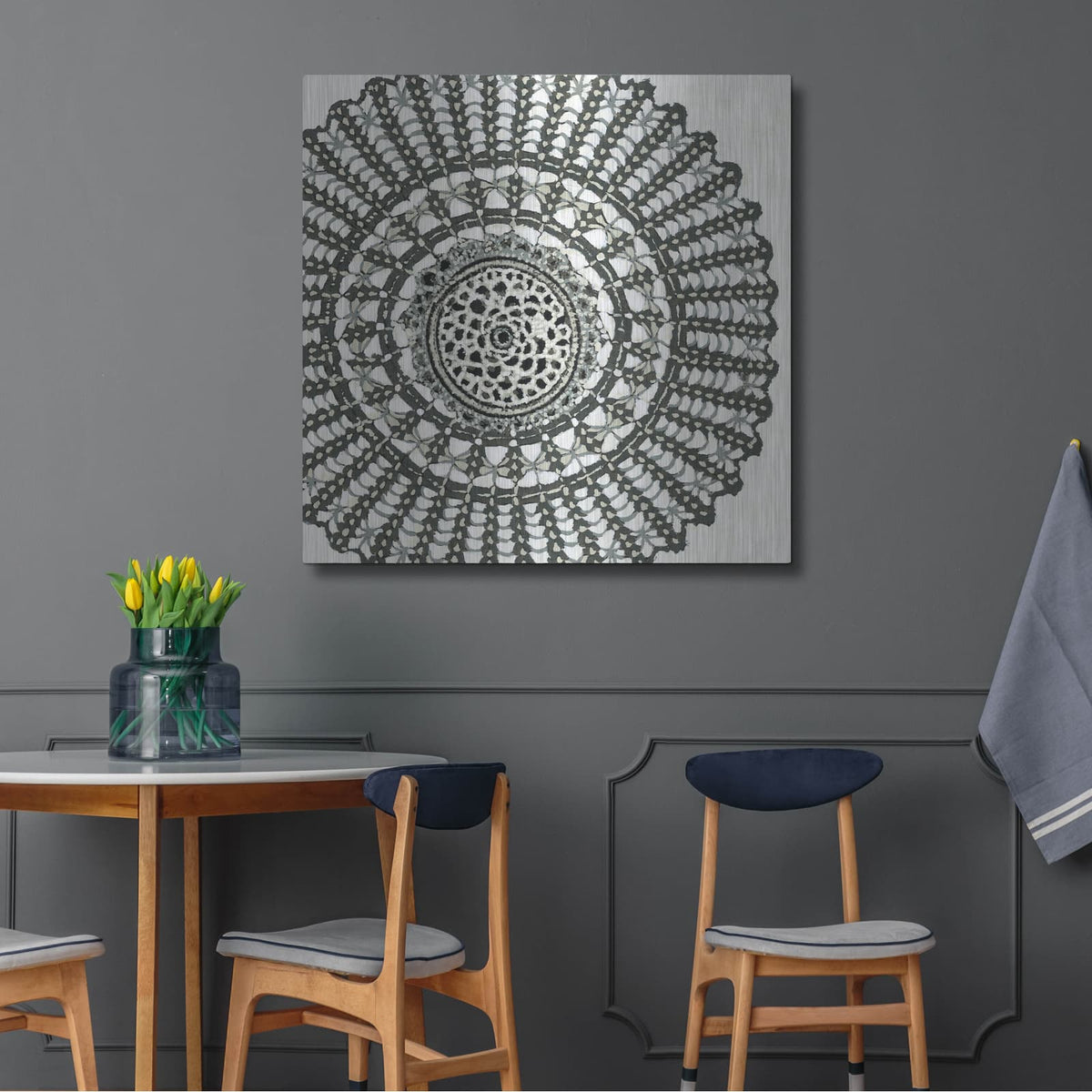 'Abstract Rosette 2' by Chariklia Zarris – Metal Wall Art, 36x36 room view