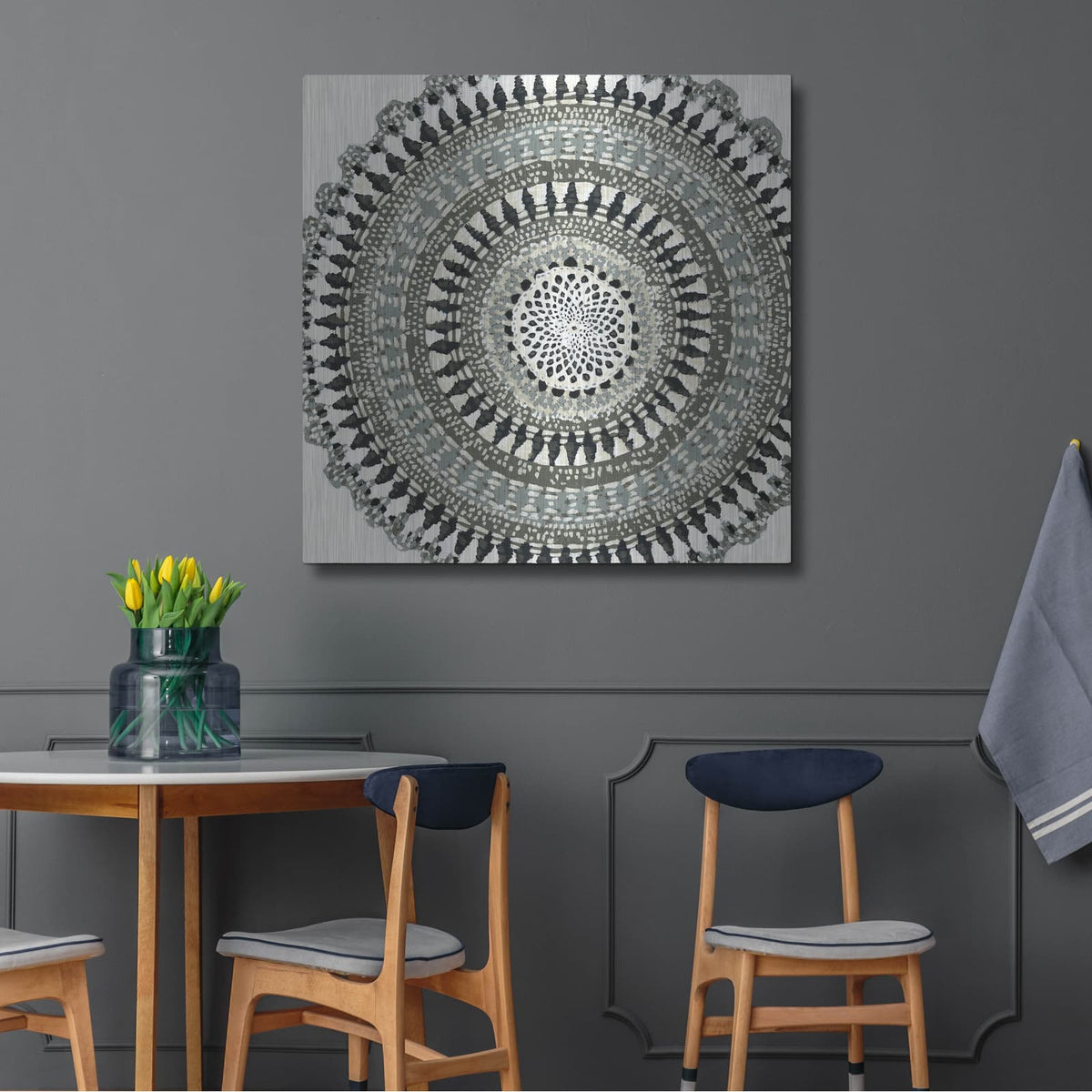 'Abstract Rosette 3' by Chariklia Zarris – Metal Wall Art, 36x36 room view