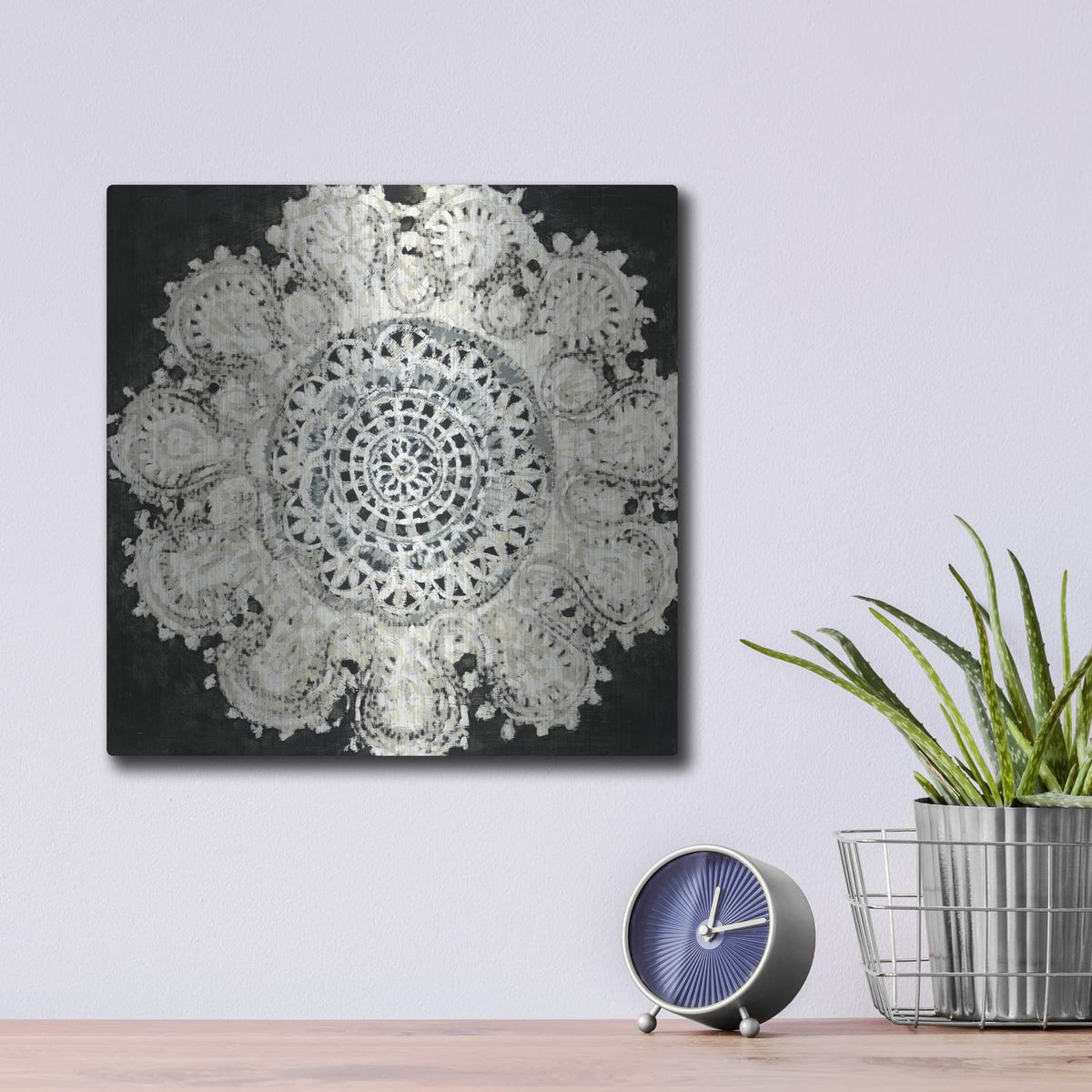 'Abstract Rosette 4' by Chariklia Zarris – Metal Wall Art, 12x12 room view