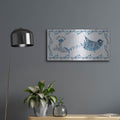 'Indigo Ornament Collection D' by Chariklia Zarris – Metal Wall Art, 24x12 room view