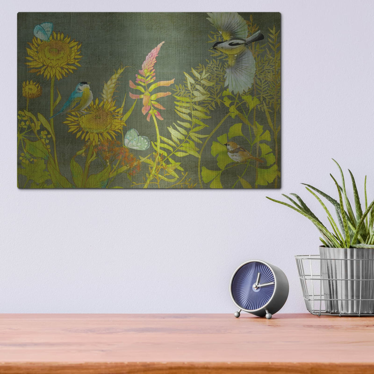 'Birding Collection A' by Chariklia Zarris – Metal Wall Art, 16x12 room view