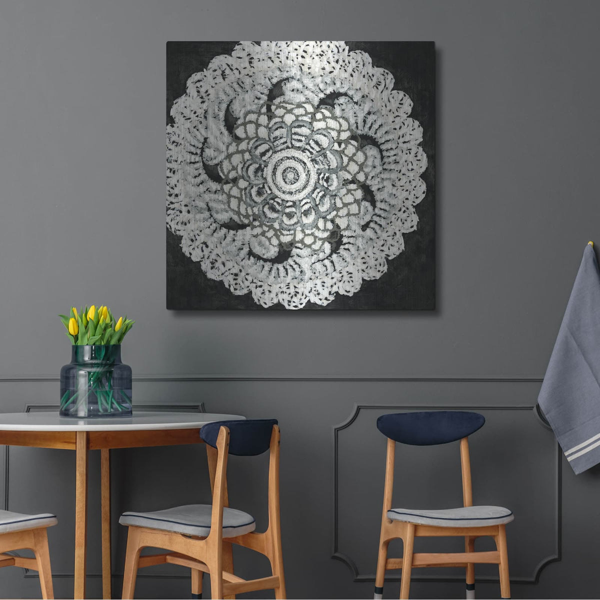 'Abstract Rosette 1' by Chariklia Zarris – Metal Wall Art, 36x36 room view