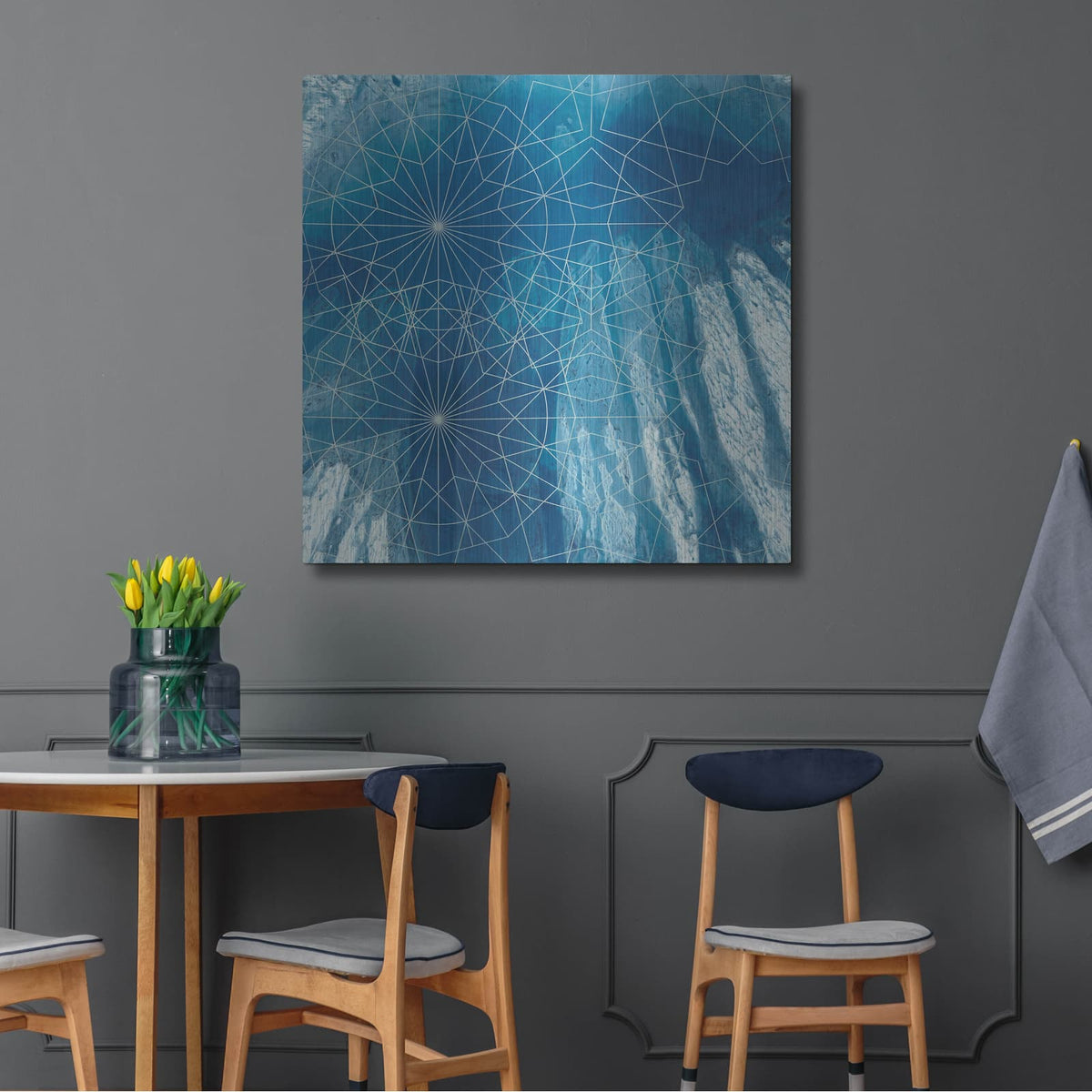 'Crystalline 3' by Chariklia Zarris – Metal Wall Art, 36x36 room view