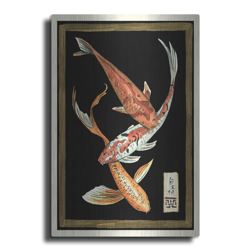 'Koi Fish On Black 2' by Chariklia Zarris – Metal Wall Art