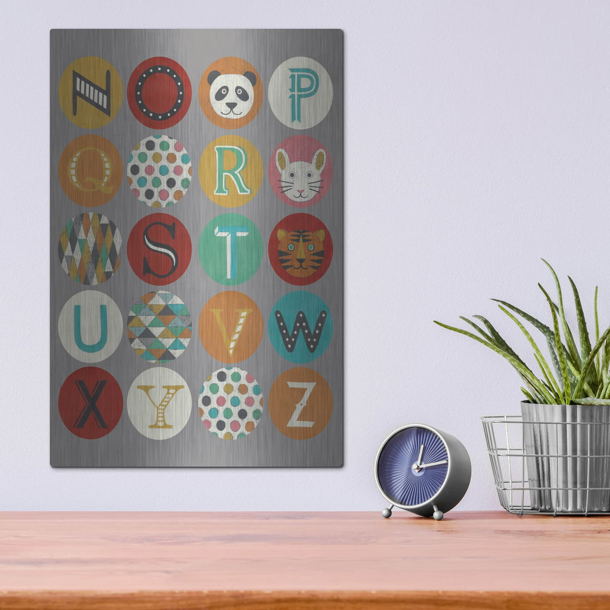 'Luciens Alphabet 2' by Chariklia Zarris – Metal Wall Art, 12x16 room view