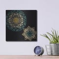 'Midnight Rosette 4' by Chariklia Zarris – Metal Wall Art, 12x12 room view