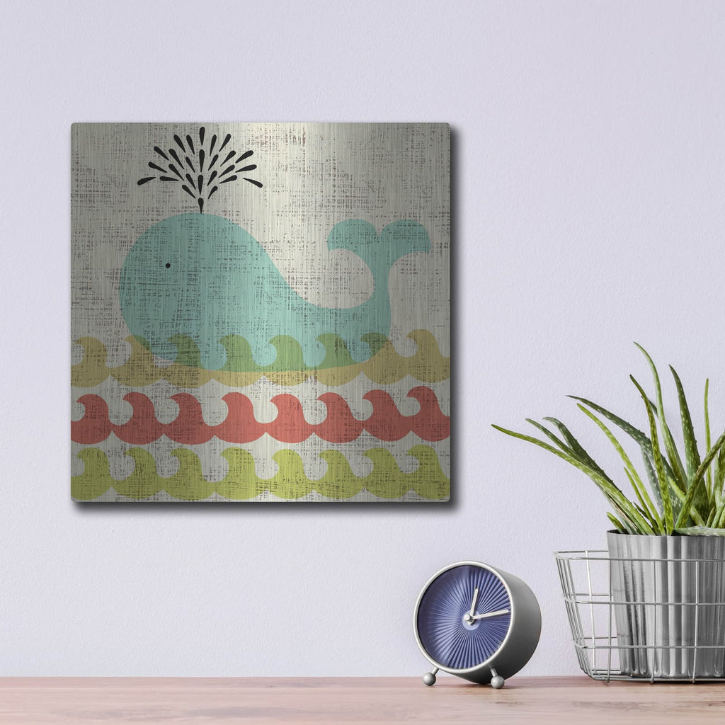 'Ada's Whale' by Chariklia Zarris – Metal Wall Art, 12x12 room view