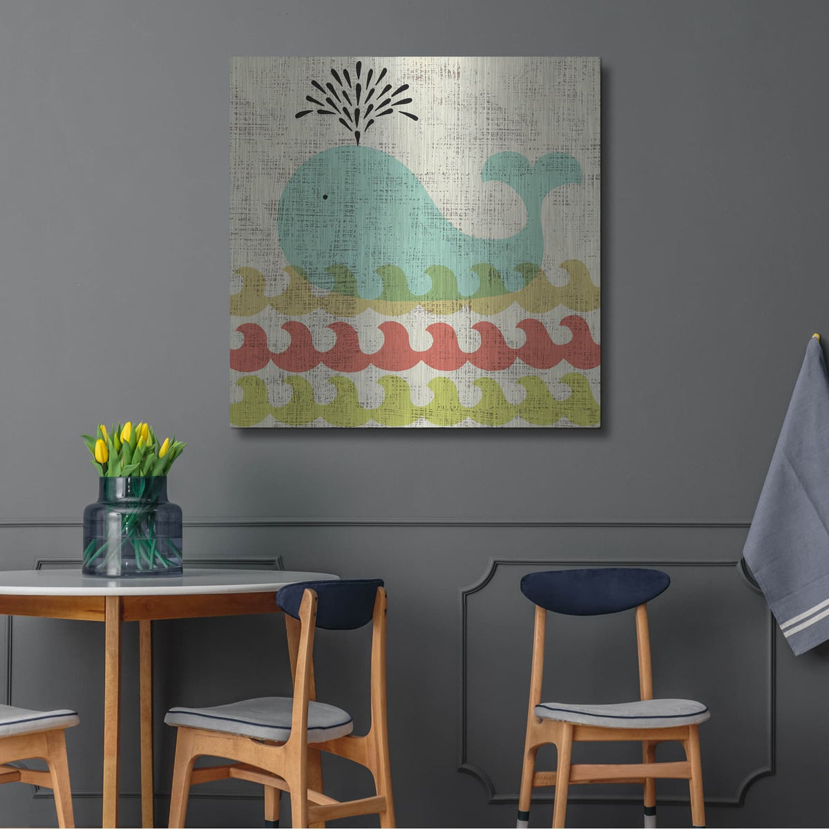 'Ada's Whale' by Chariklia Zarris – Metal Wall Art, 36x36 room view