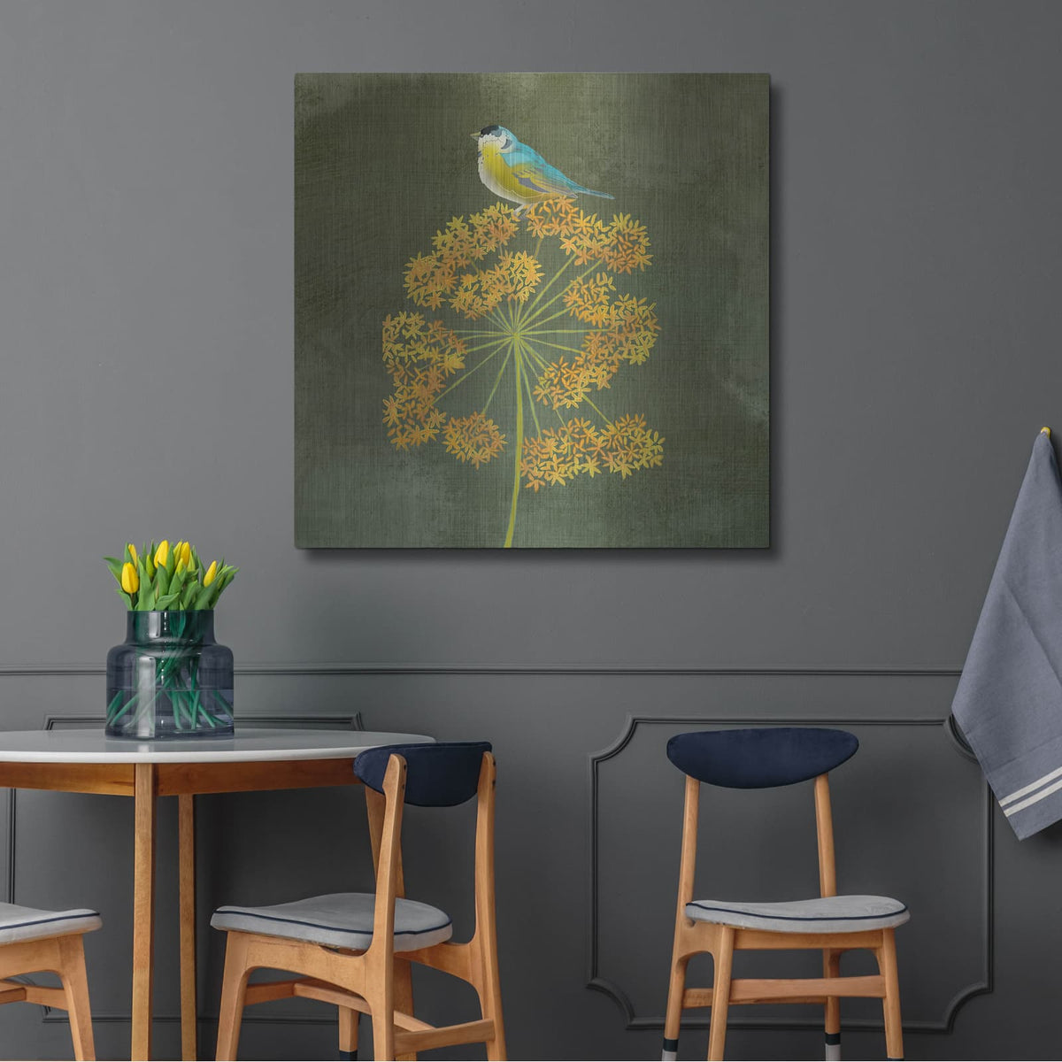 'Birding Collection E' by Chariklia Zarris – Metal Wall Art, 36x36 room view