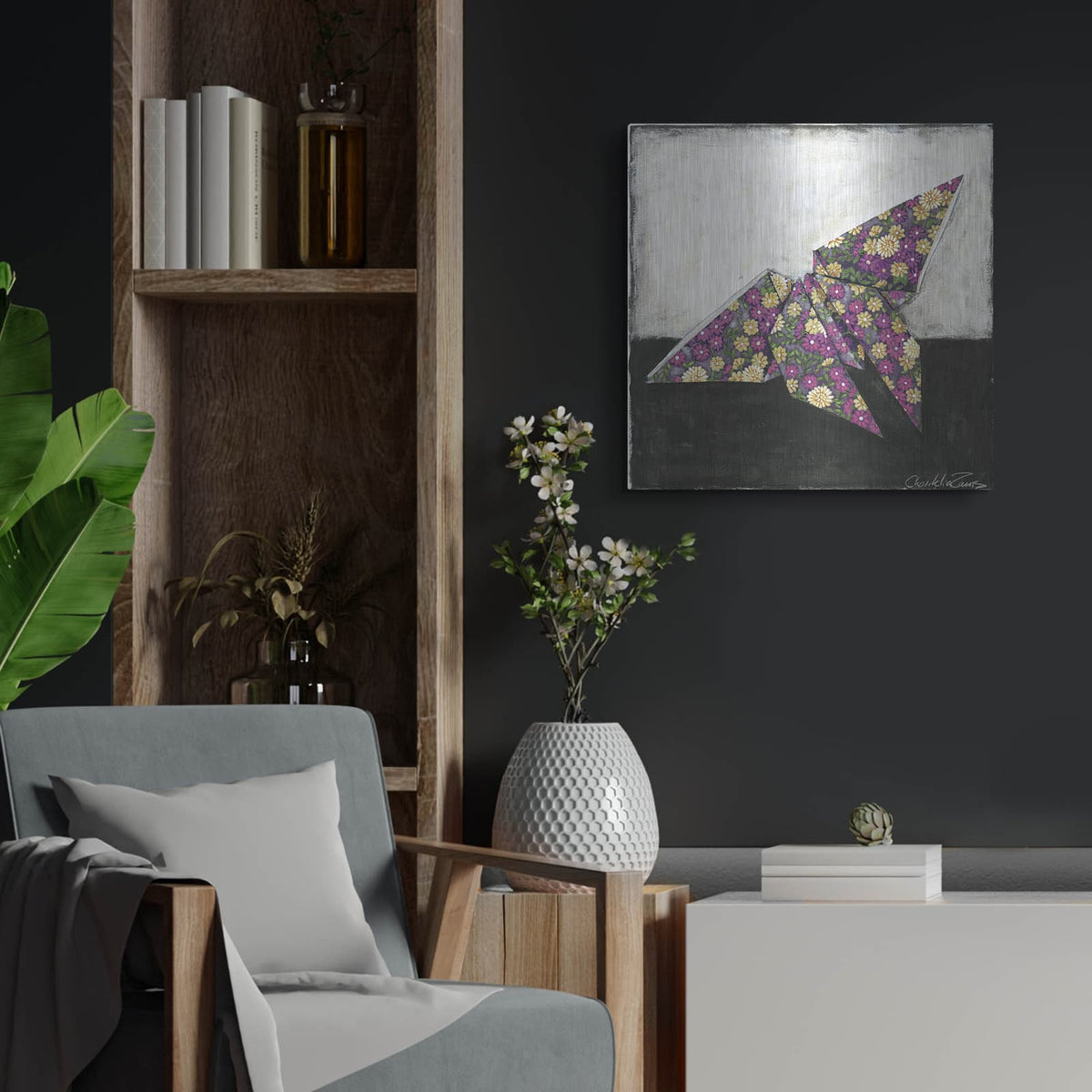 'Butterfly' by Chariklia Zarris – Metal Wall Art, 24x24 room view