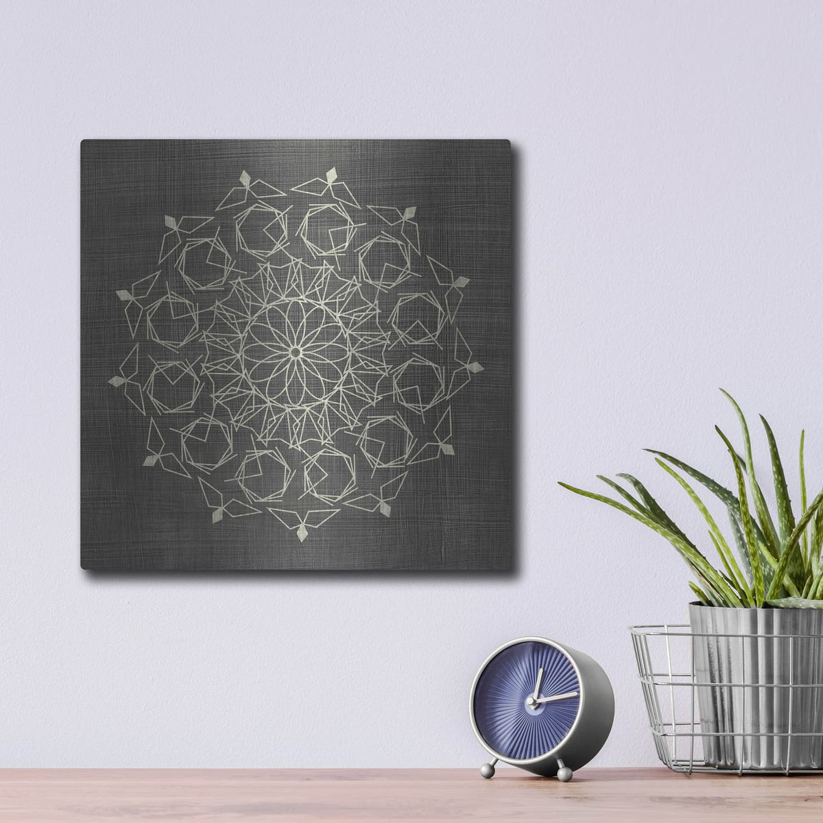 'Geometric Tile 3' by Chariklia Zarris – Metal Wall Art, 12x12 room view