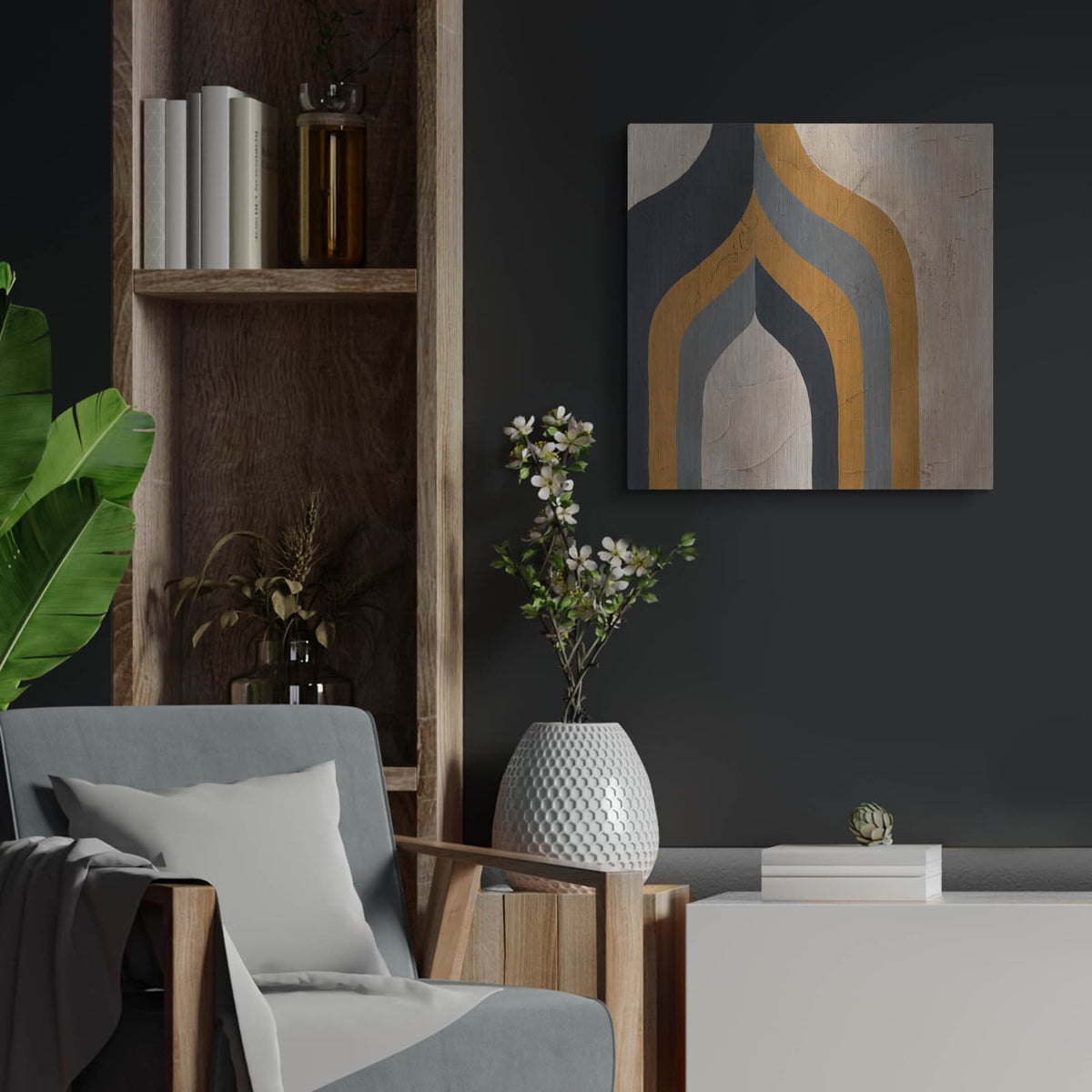 'Divergence 2' by Chariklia Zarris – Metal Wall Art, 24x24 room view