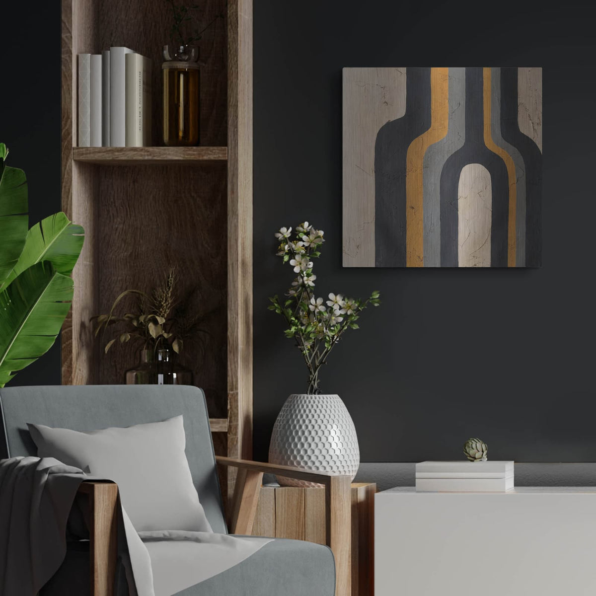 'Divergence 3' by Chariklia Zarris – Metal Wall Art, 24x24 room view
