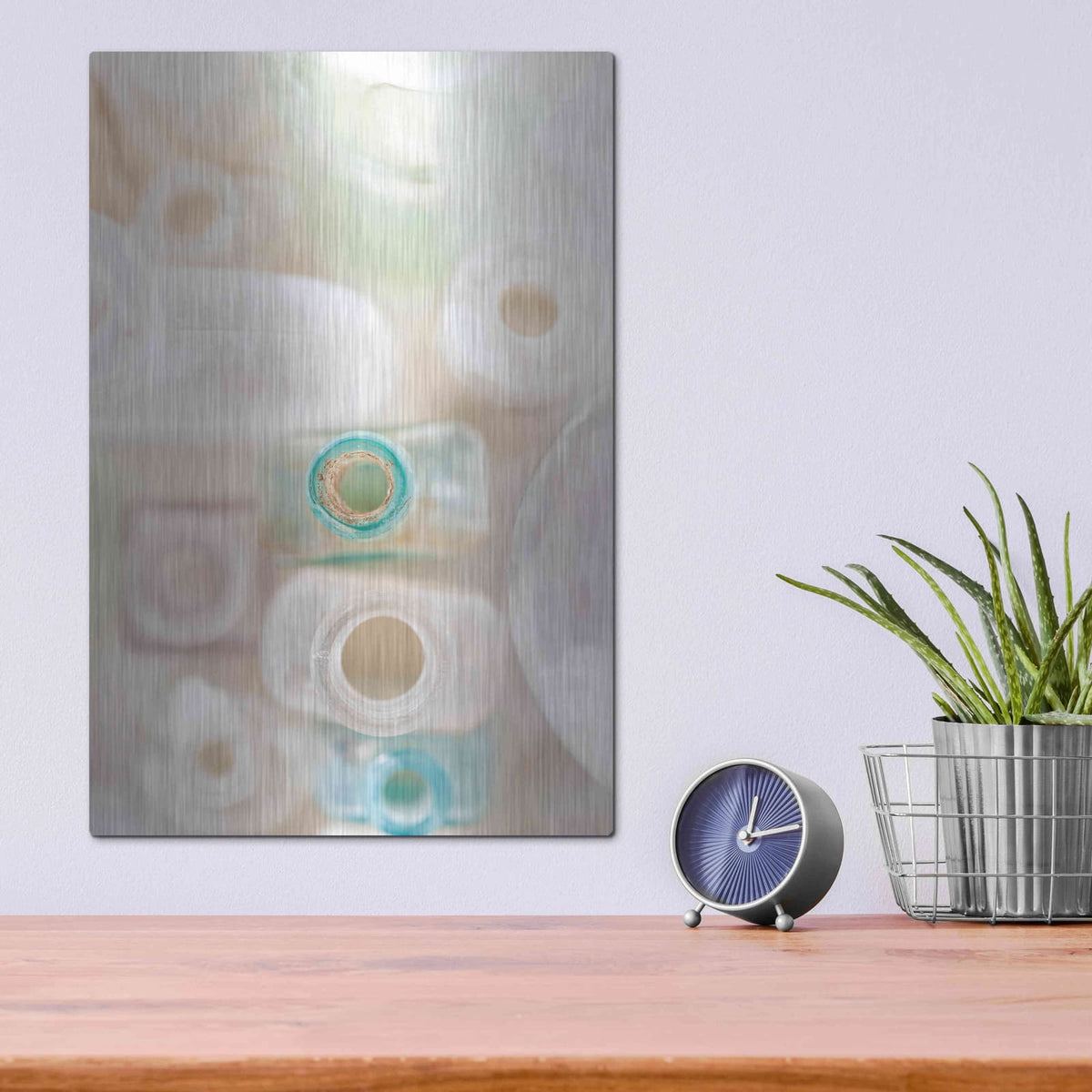 'Abstract Bottles' by Elena Ray – Metal Wall Art, 12x16 room view