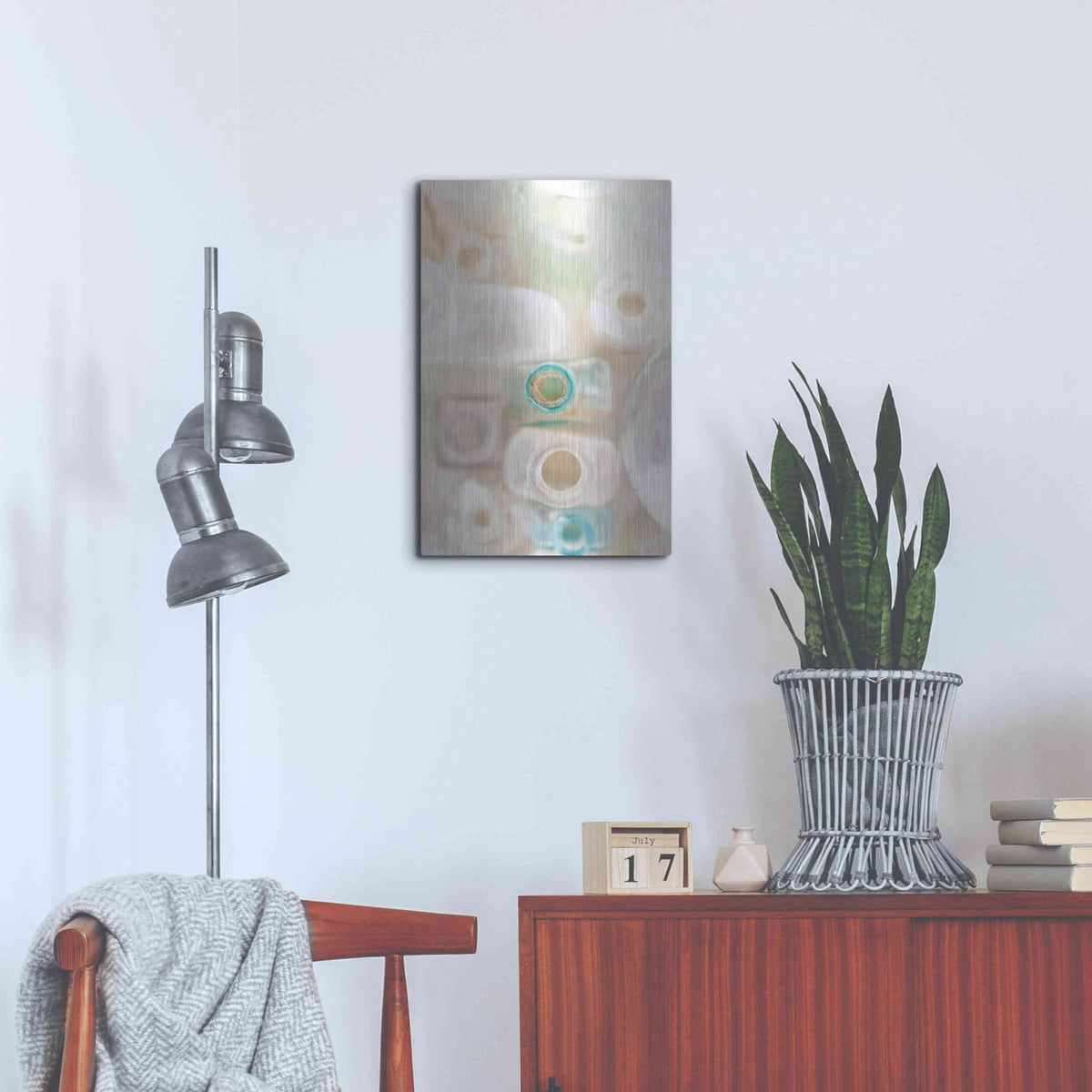 'Abstract Bottles' by Elena Ray – Metal Wall Art, 16x24 room view