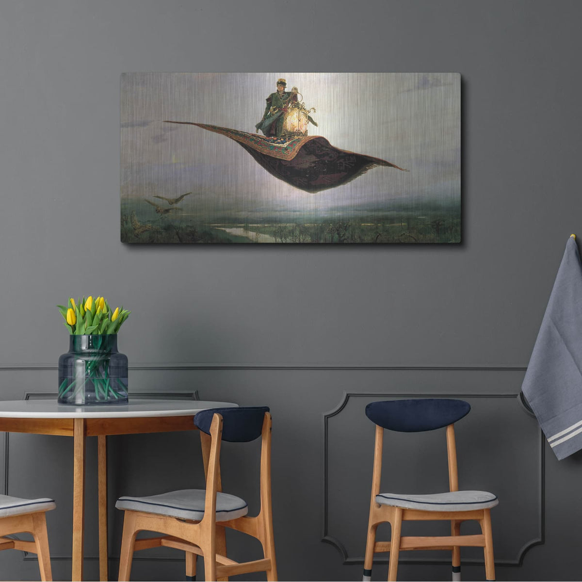 'The Flying Carpet' by Viktor Vasnetsov – Metal Wall Art, 48x24 room view