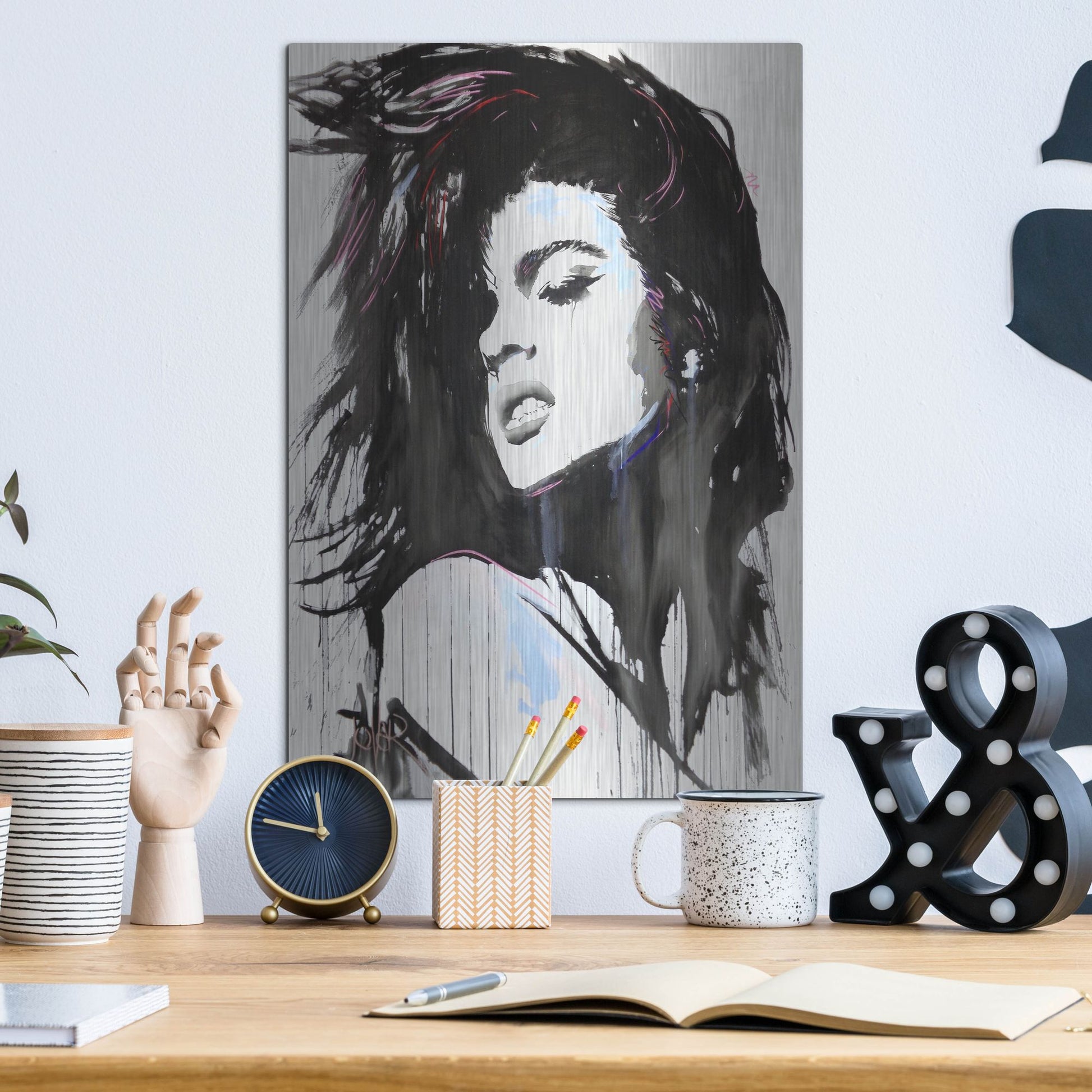 Luxe Metal Art 'Aztec Heart' by Loui Jover, Metal Wall Art,12x16