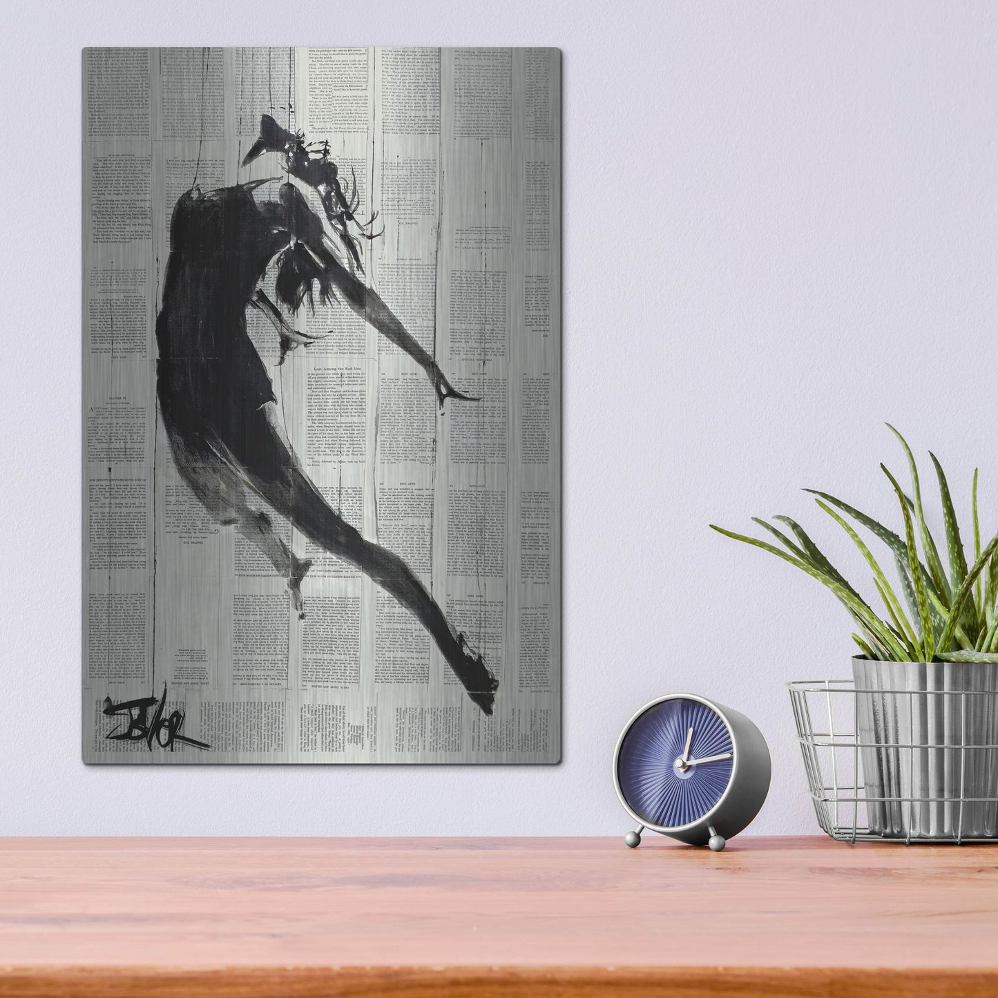 Luxe Metal Art 'If I Fall' by Loui Jover, Metal Wall Art,12x16