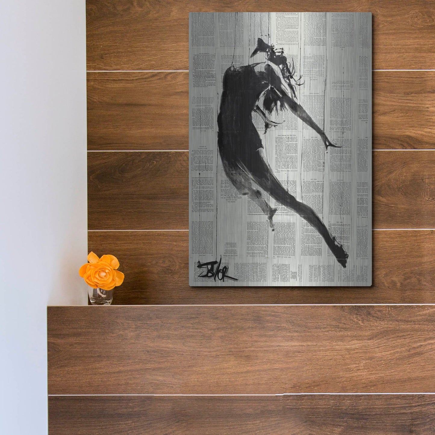 Luxe Metal Art 'If I Fall' by Loui Jover, Metal Wall Art,12x16