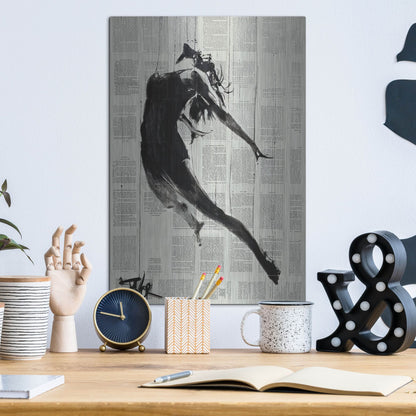 Luxe Metal Art 'If I Fall' by Loui Jover, Metal Wall Art,12x16