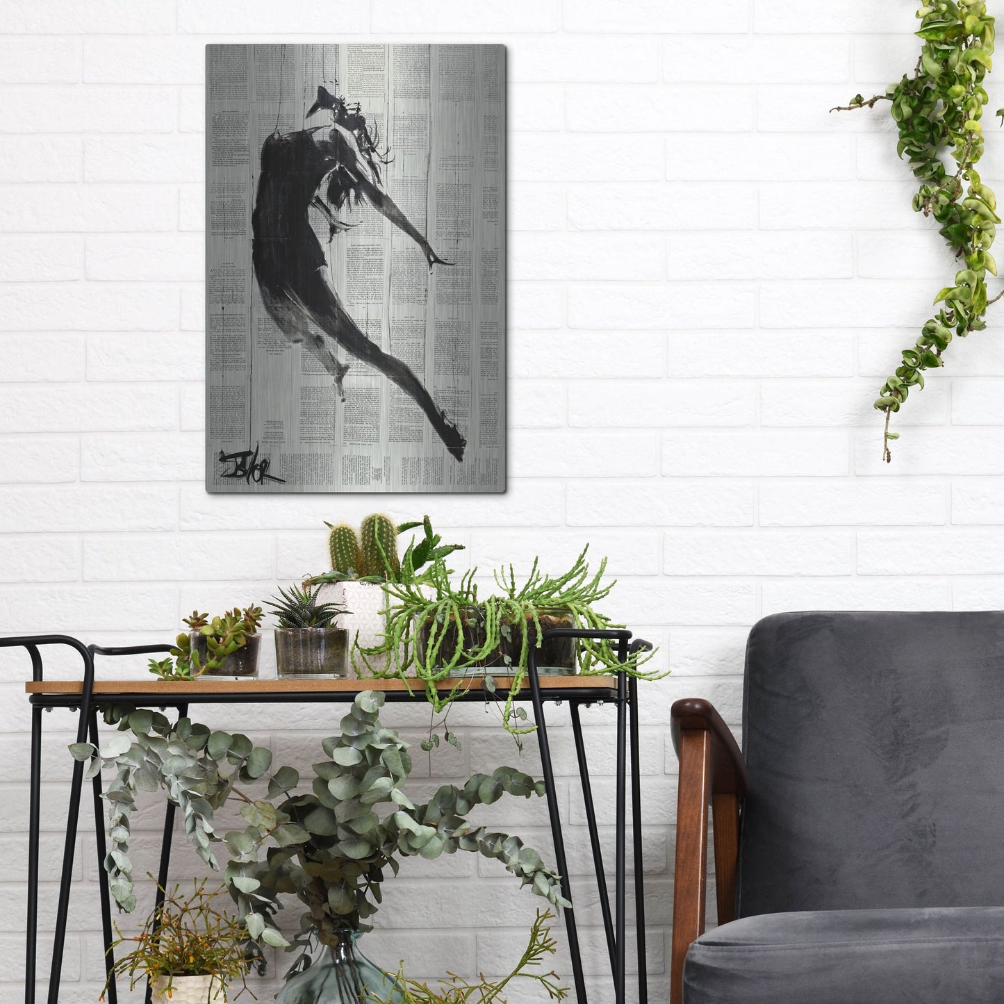 Luxe Metal Art 'If I Fall' by Loui Jover, Metal Wall Art,12x16