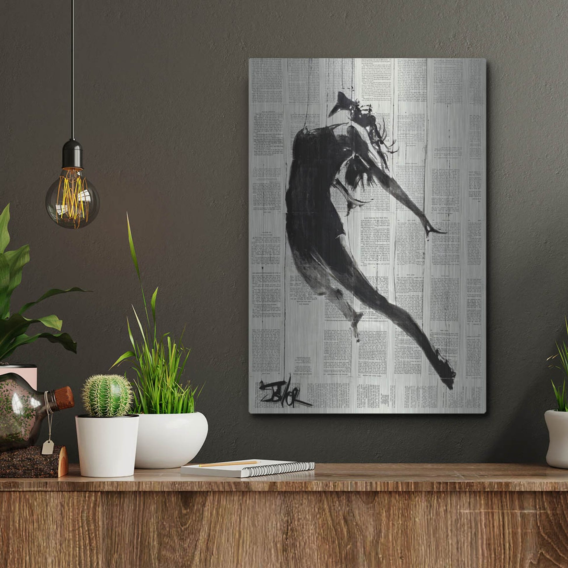 Luxe Metal Art 'If I Fall' by Loui Jover, Metal Wall Art,12x16