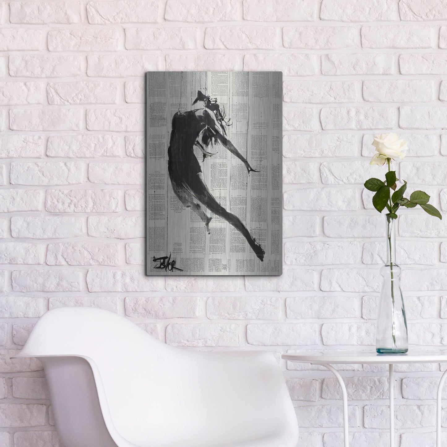 Luxe Metal Art 'If I Fall' by Loui Jover, Metal Wall Art,16x24