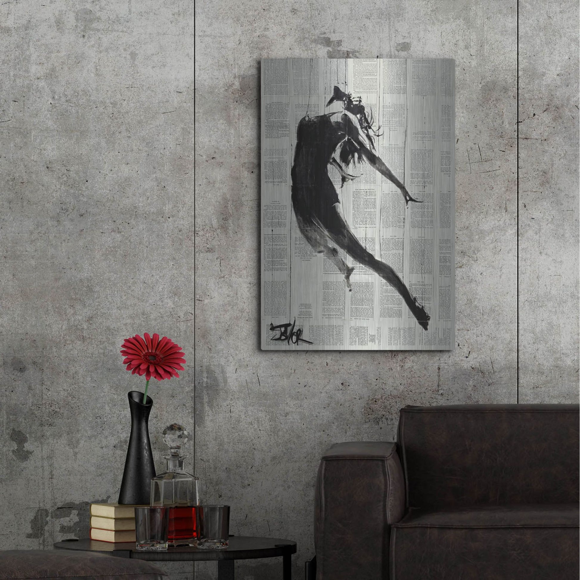 Luxe Metal Art 'If I Fall' by Loui Jover, Metal Wall Art,24x36