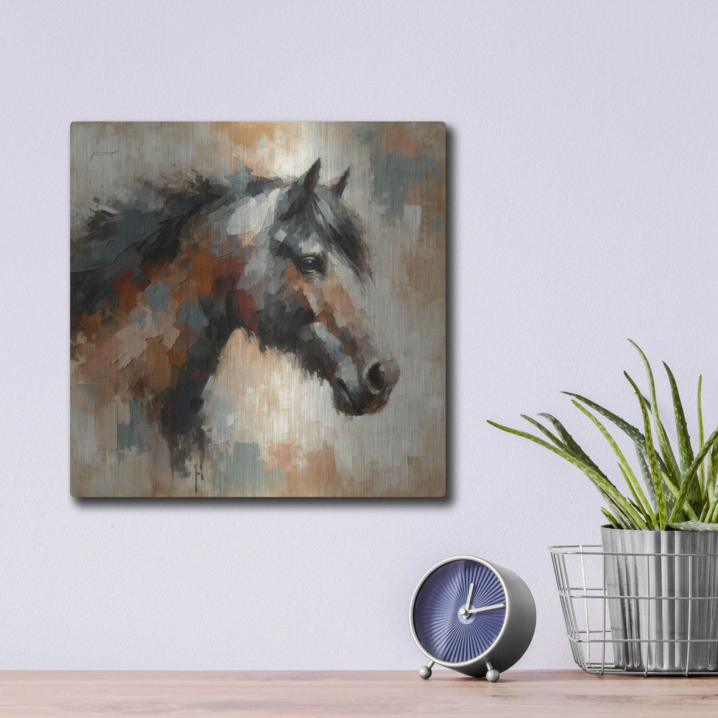 'Brown Horse 2' by Rich Monet Metal Wall Art