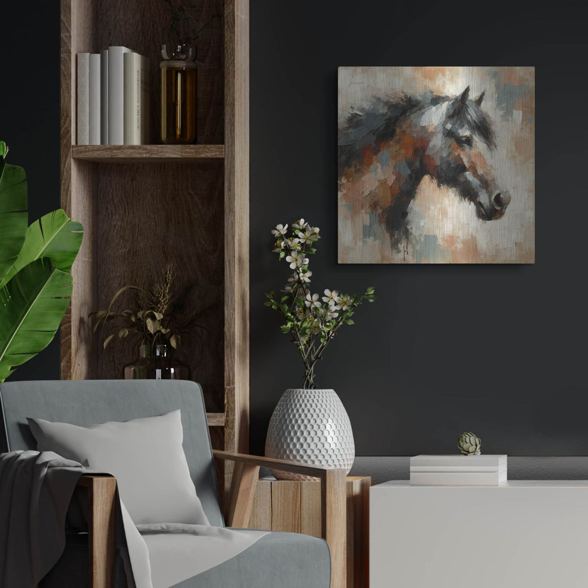 'Brown Horse 2' by Rich Monet Metal Wall Art