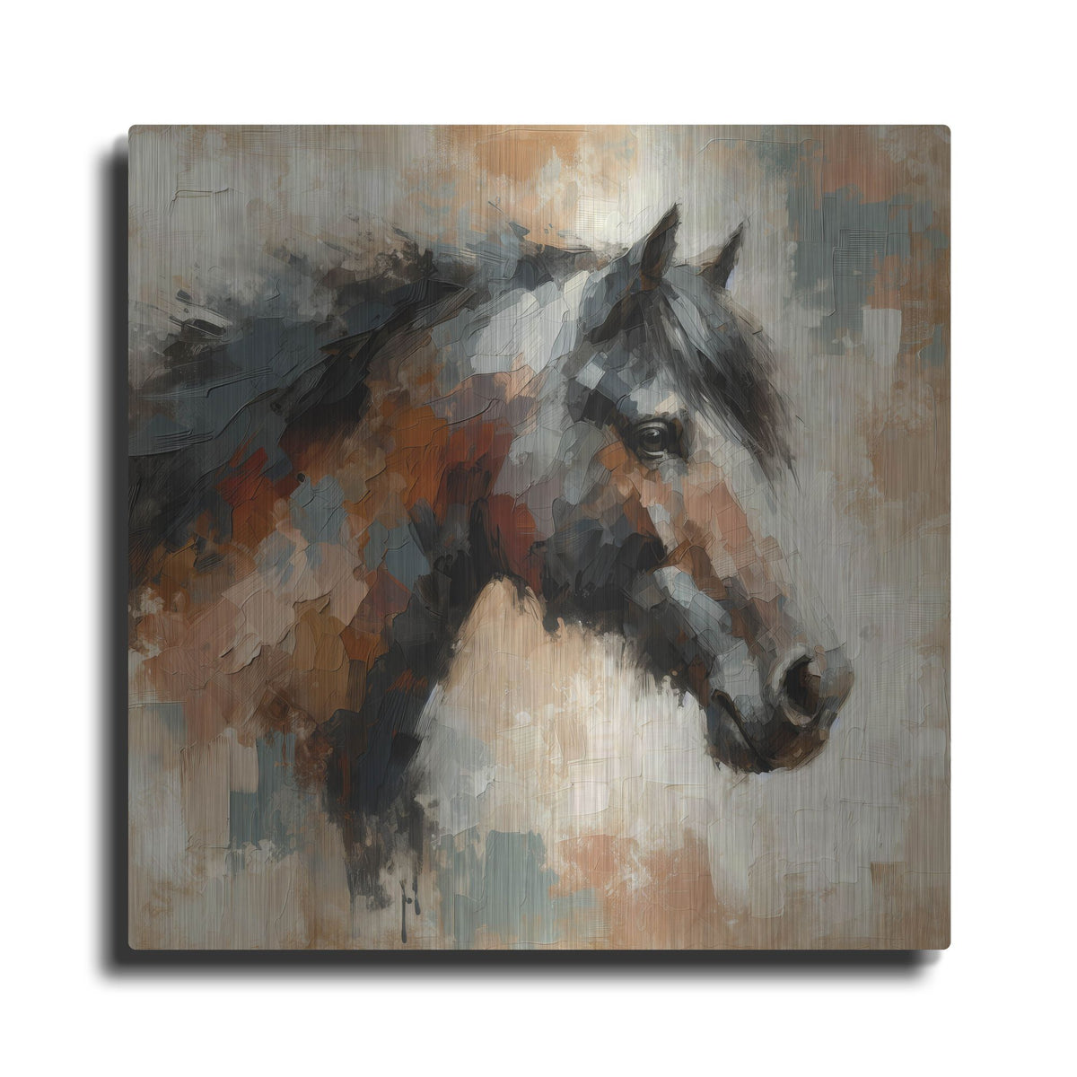 'Brown Horse 2' by Rich Monet Metal Wall Art