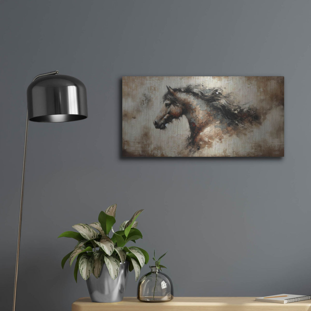 'Brown Horse' by Rich Monet Metal Wall Art