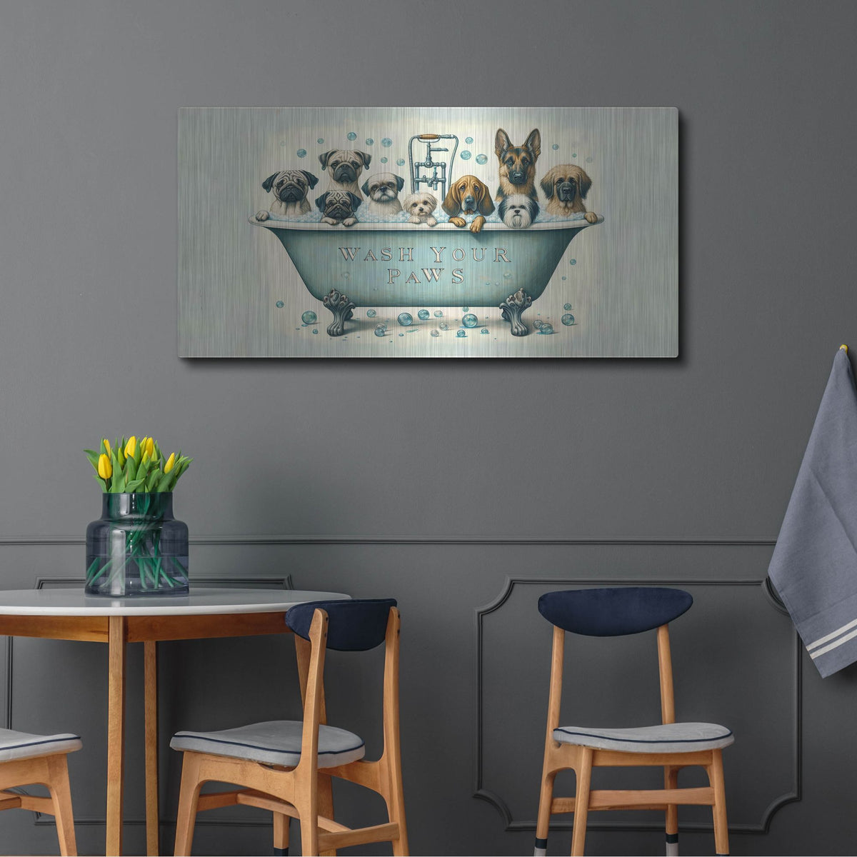 'Clean Paws' by Rich Monet Metal Wall Art