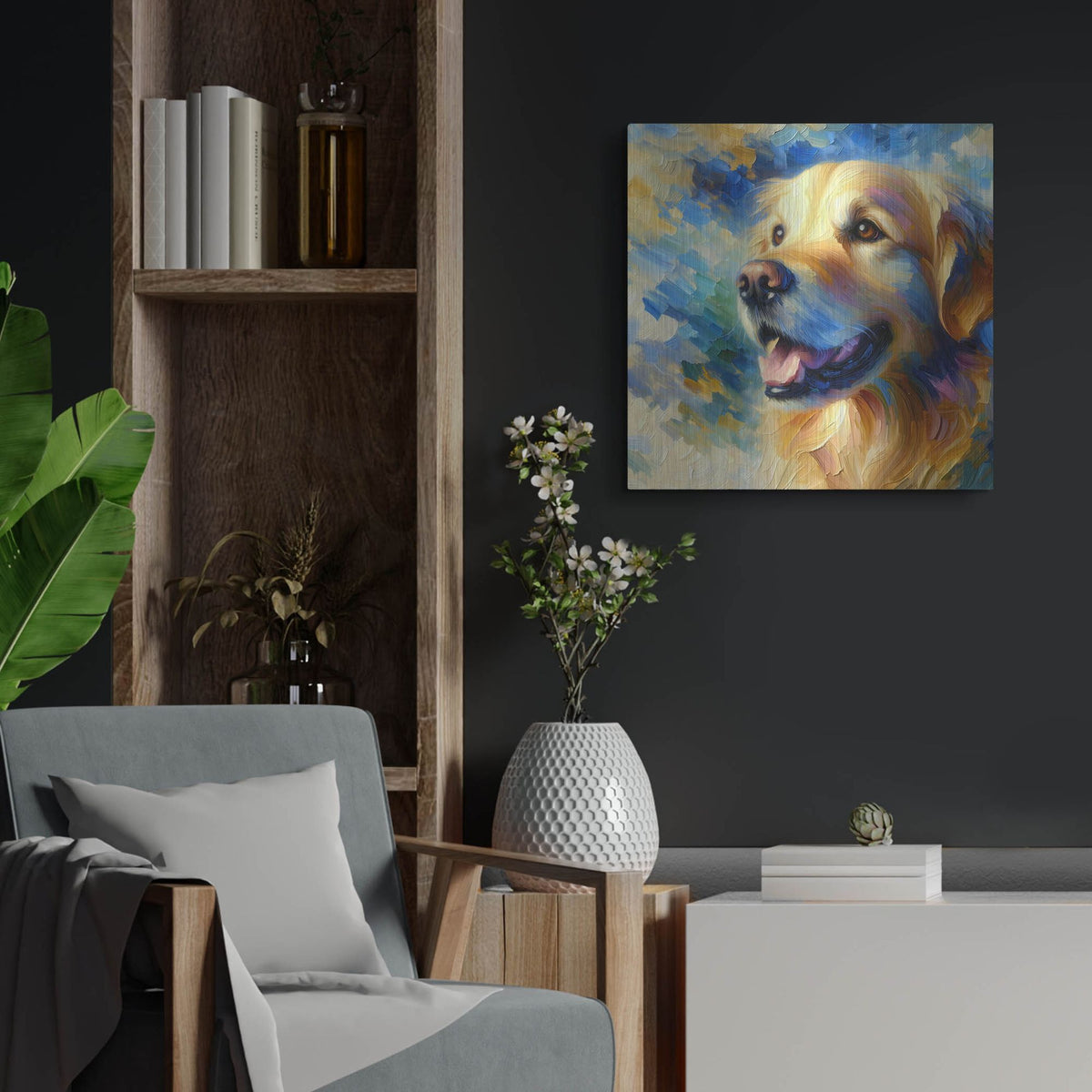 'My Golden Retriever' by Rich Monet Metal Wall Art