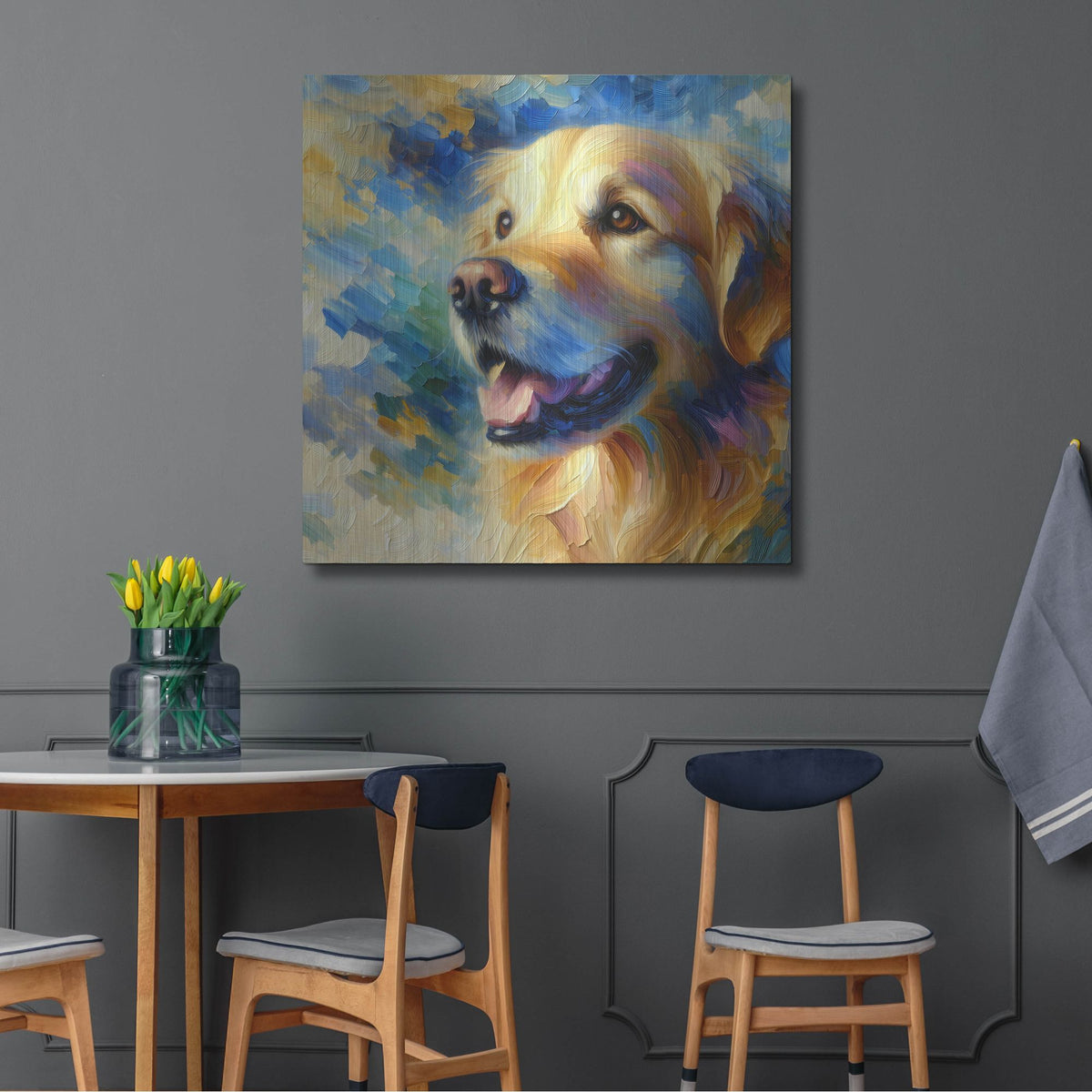 'My Golden Retriever' by Rich Monet Metal Wall Art