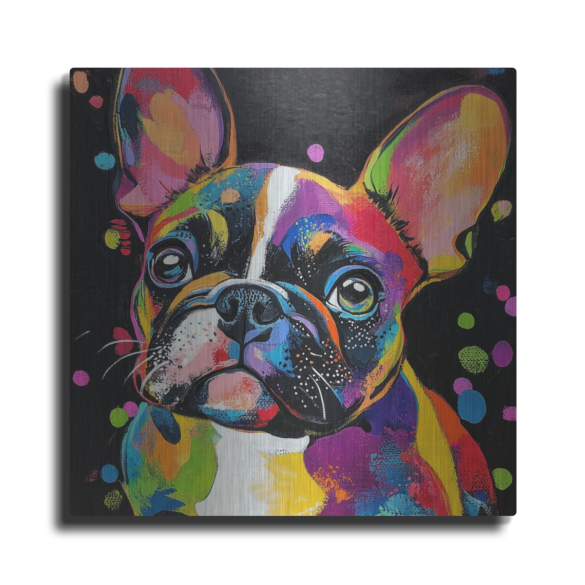 'Woof French Bulldog' by Rich Monet Metal Wall Art