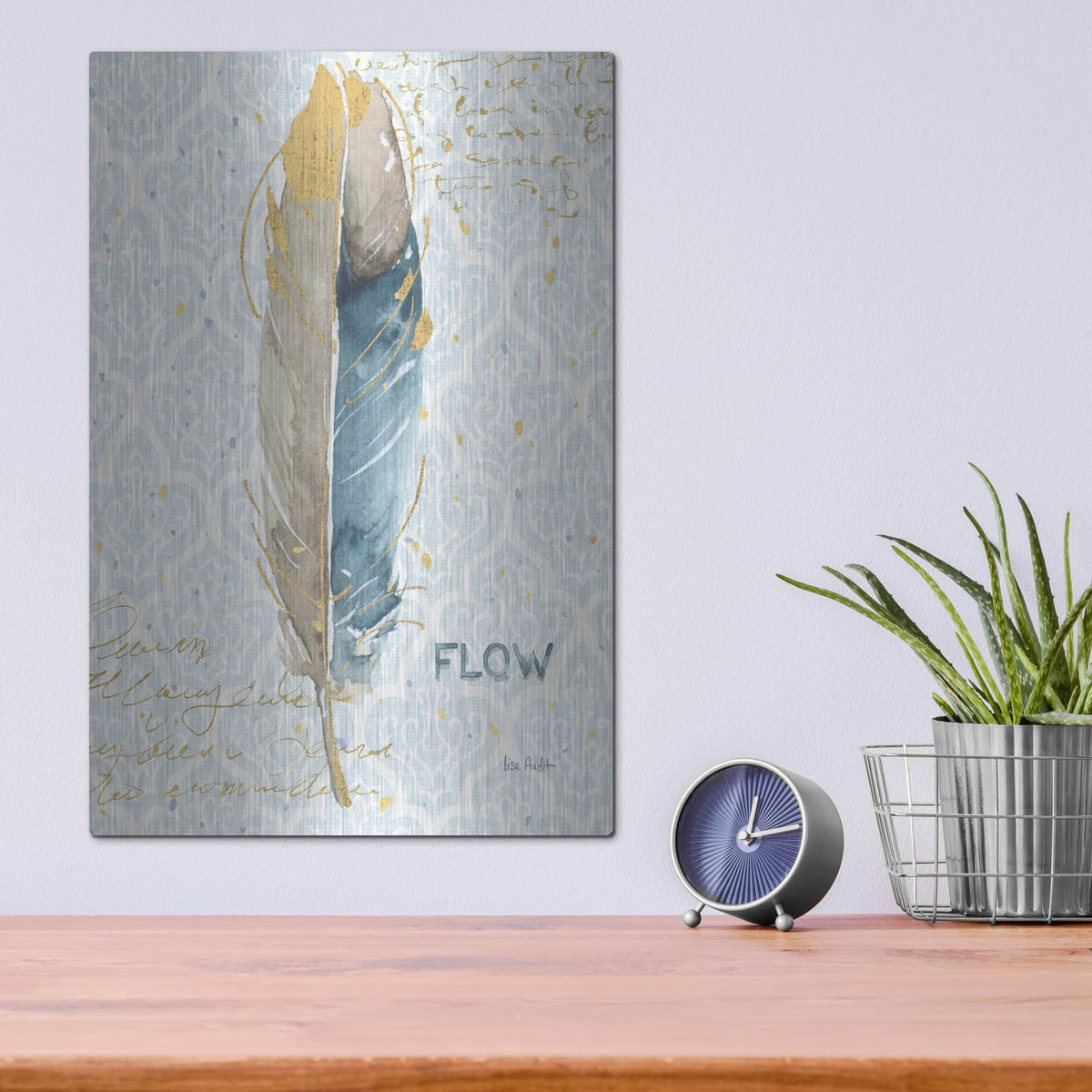 'Indigold XXI' by Lisa Audit – Metal Wall Art, 12x16 room view