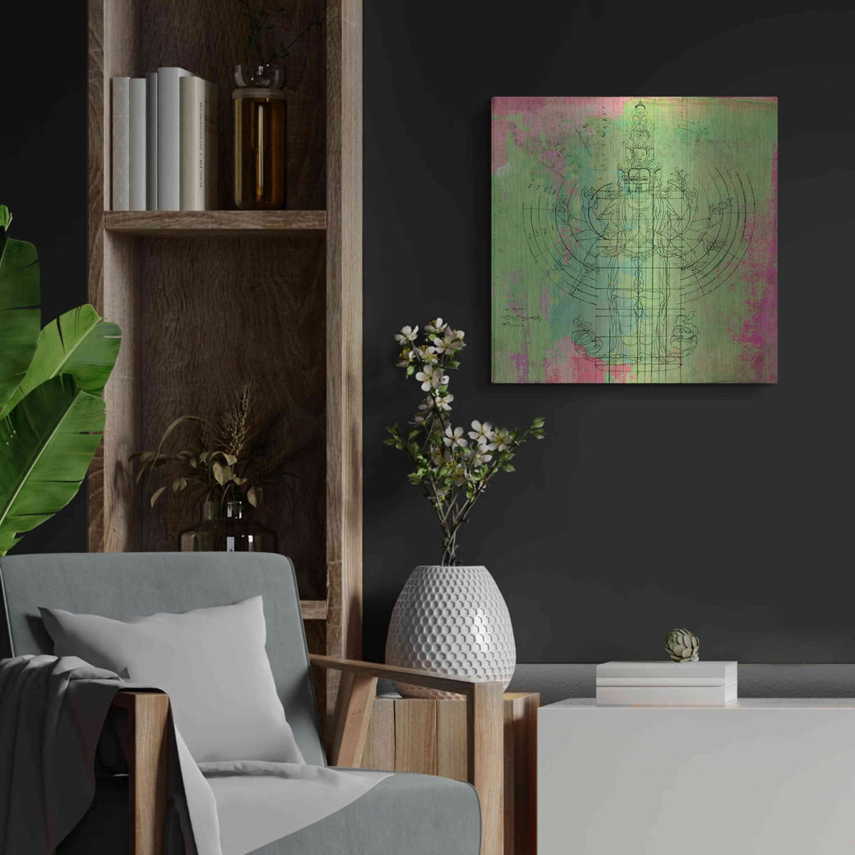 'Oneness' by Elena Ray – Metal Wall Art, 24x24 room view
