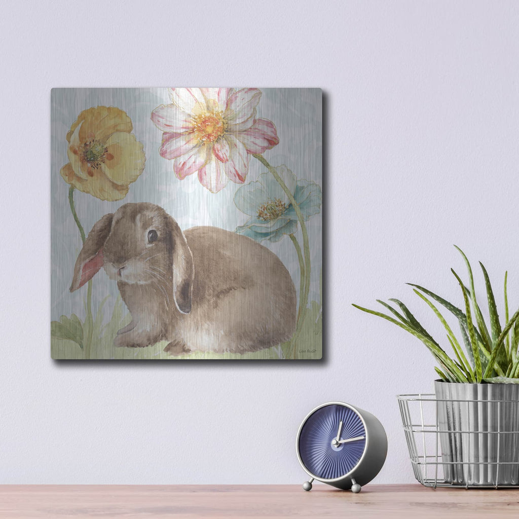 'Spring Softies Bunnies III' by Lisa Audit – Metal Wall Art, 12x12 room view