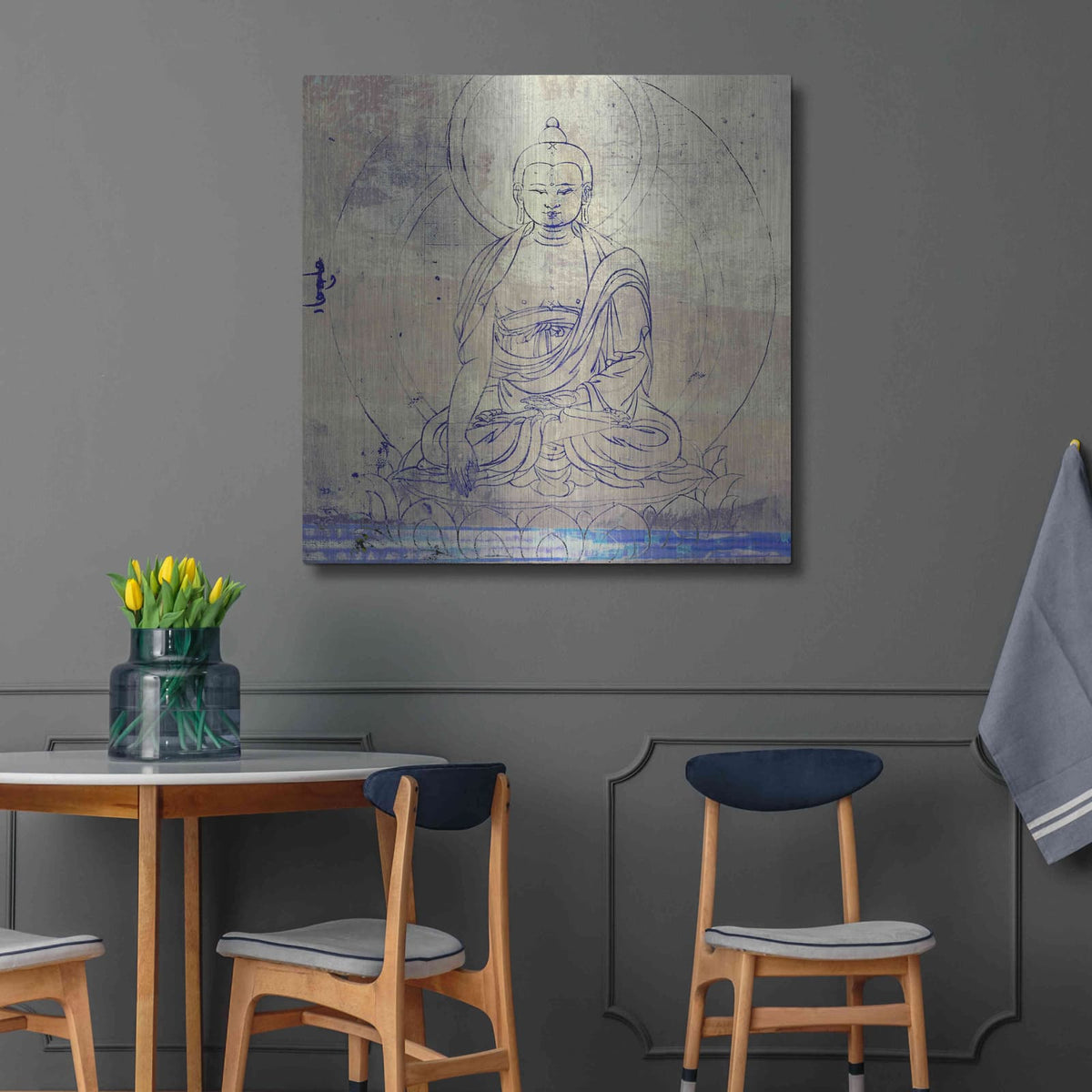 'Lotus Position' by Elena Ray – Metal Wall Art, 36x36 room view