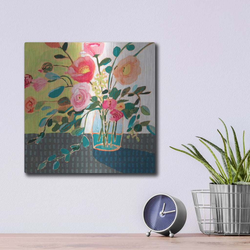 'Quirky Bouquet II' by Victoria Borges – Metal Wall Art, 12x12 room view