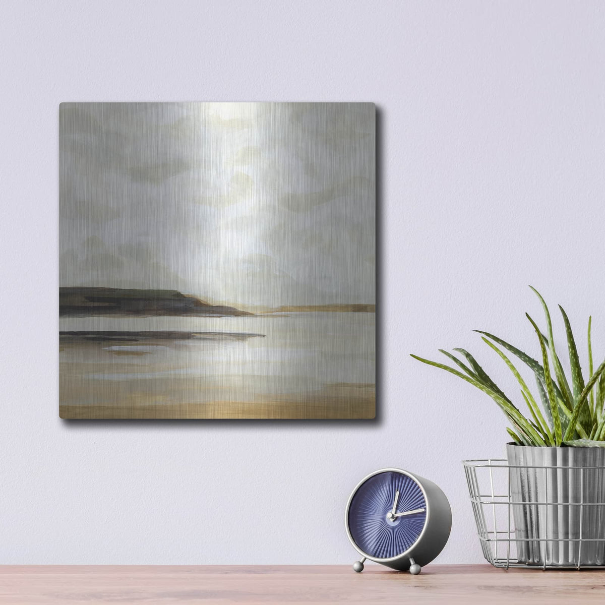 'Cloudy Coast I' by Victoria Borges – Metal Wall Art, 12x12 room view
