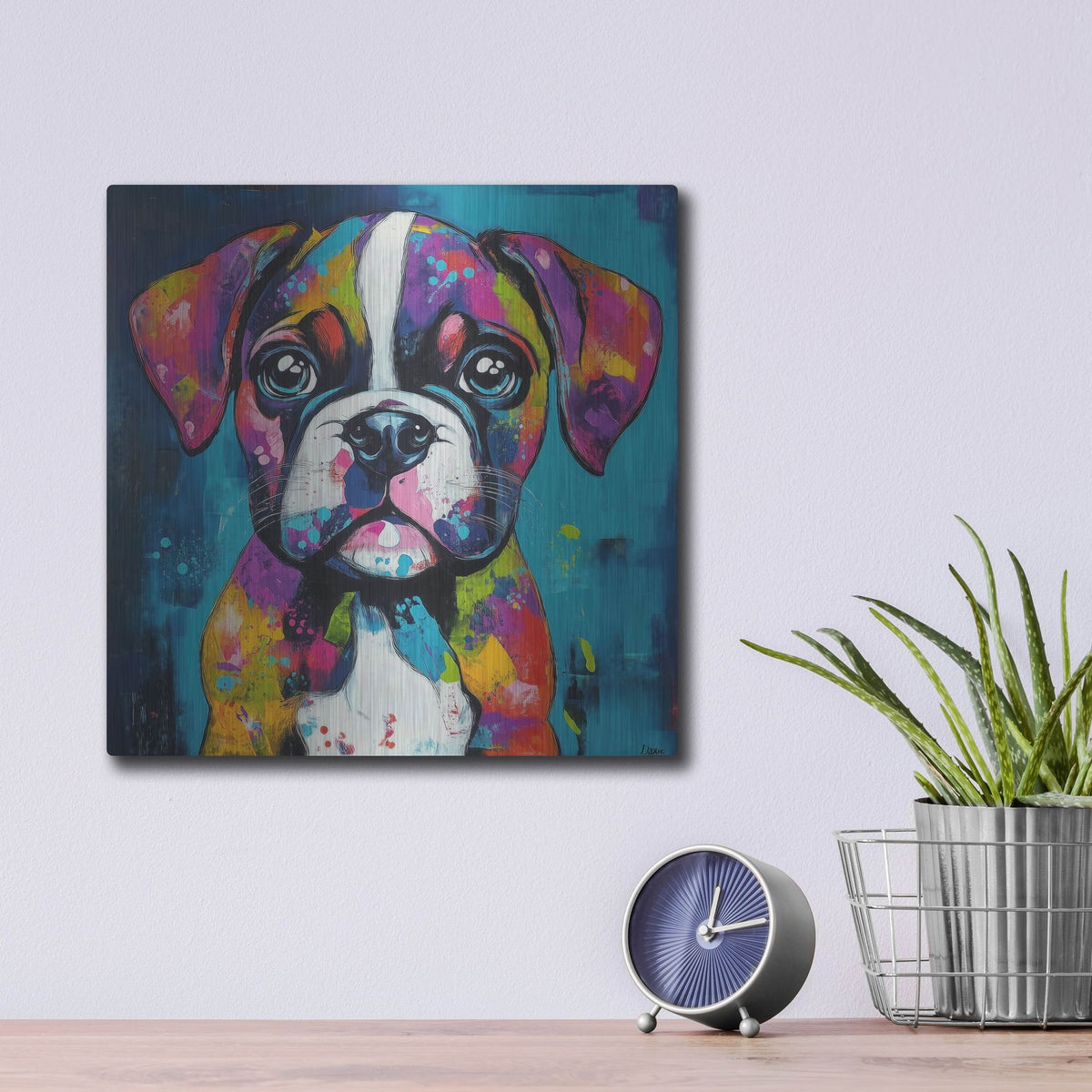 'Woof Boxer' by Rich Monet Metal Wall Art